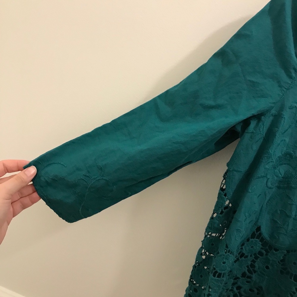 Kimchi Blue Teal Lace Blouse - Picture 5 of 12